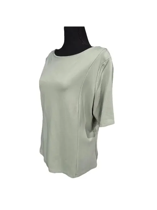 TAHARI Women’s Seamed Front Stretch Soft Boat Neck Top in Moss Green-Size XL - Picture 5 of 9
